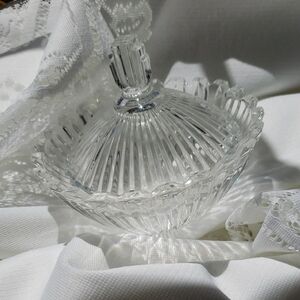 Elegant Clear Glass Candy Dish